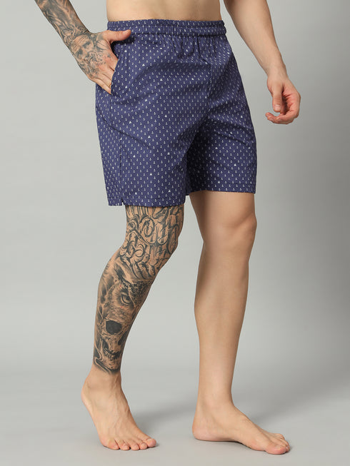 OWO THE LABEL Men’s Organic Cotton Boxer Shorts – Comfort and Style in Blue